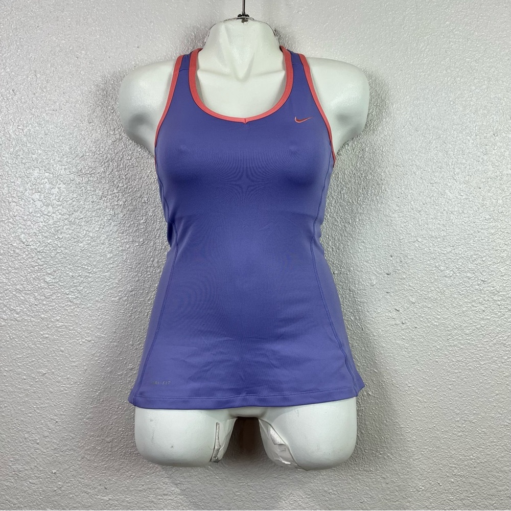 Nike Dri-fit Womens Workout Shirt Size M Pink‎ With Purple